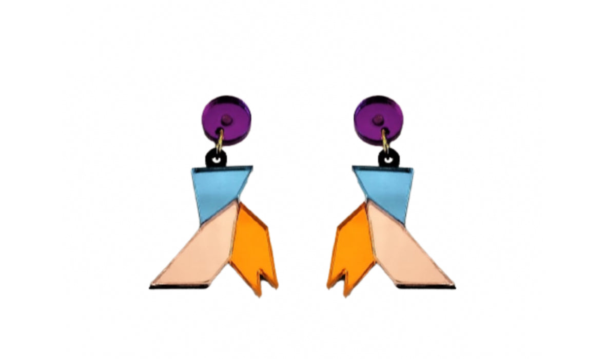 Pendientes pajarita morada
