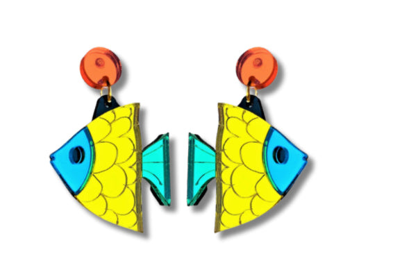 Pendientes pez volante amarillo