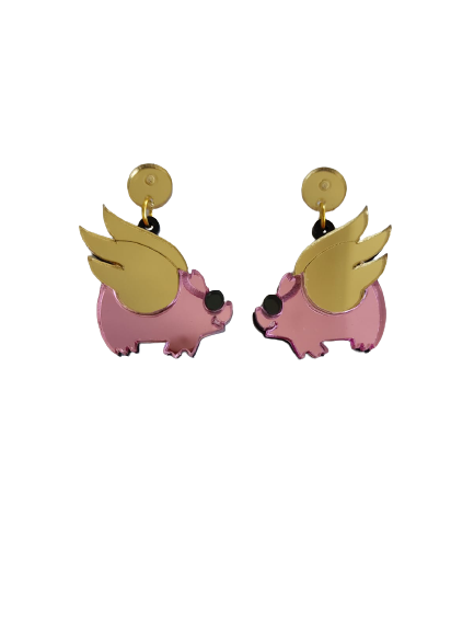 Pendientes Cerdito alas