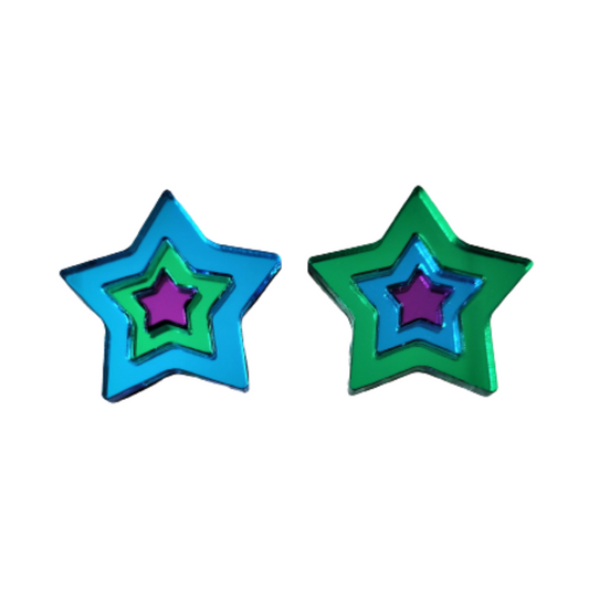 Pendientes Estrella turquesa verde