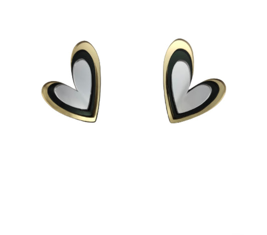 Pendientes corazón triple