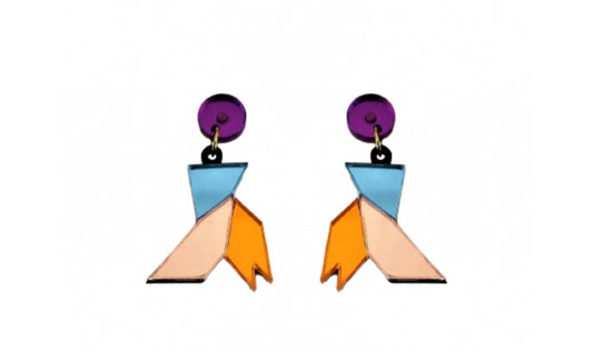 Pendientes pajarita morada