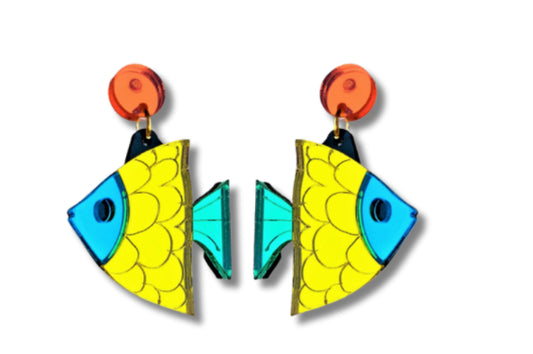 Pendientes pez volante amarillo