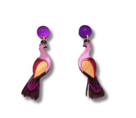 Pendientes pavo rosa