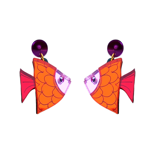 Pendientes Pez Volante naranja