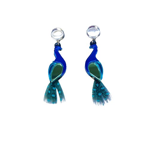 Pendientes Pavo azul