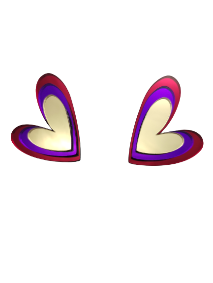 Pendientes Corazón triple